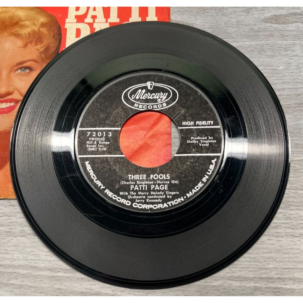 Patti Page Boys Night Out / Three Fools 45 Vinyl 60s Pop with Picture Sleeve - Picture 7 of 8